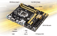 ASUS B85M-E/DASH B85 DDR3 HDMI DVI VGA DP 1150P4 USB3.0 4xRAM - 1